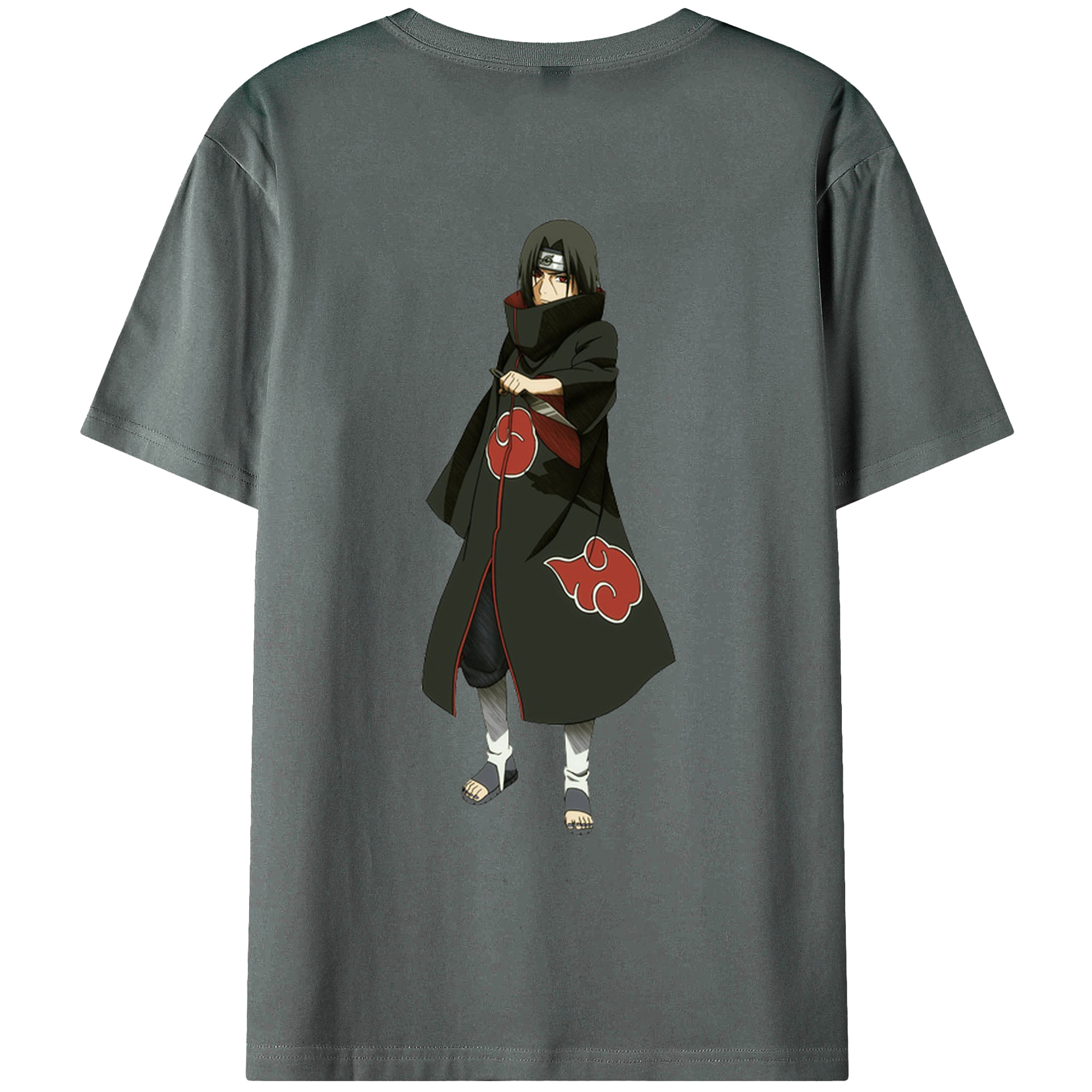 （画像用） NARUTO -ナルト- うちは イタチ Uchiha Itachi 綿100％ メンズ半袖Tシャツ（バックプリント） 通気性
